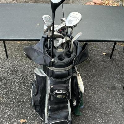 Assorted Golf Clubs and Golf Bag 