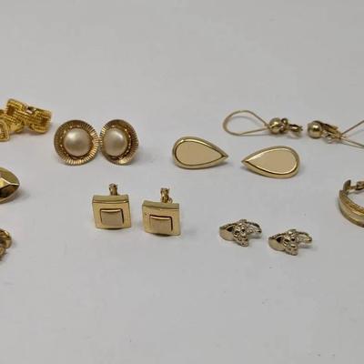 Gold Toned Clip On Earrings- Napier, Cora + More