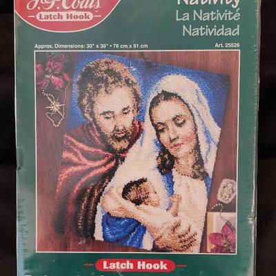 Unopened Nativity Latch Hook (finished size 30" x 36")