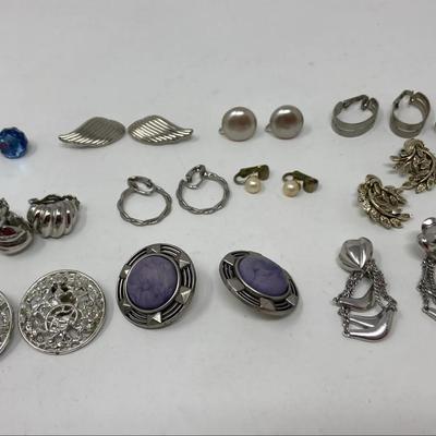 Silver Toned Clip On Earrings