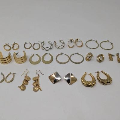 Gold Toned Pierced Earrings