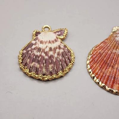 Shell Pendants with Gold Tone Detail 