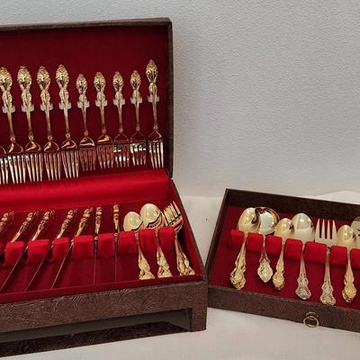 Never Used Flatware Service For 8 (881 Rogers Gold Electroplate)
