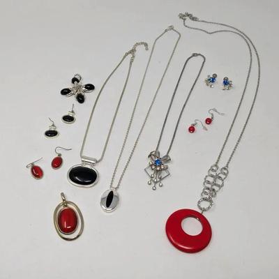 Silver Toned Necklace+ Earring Sets