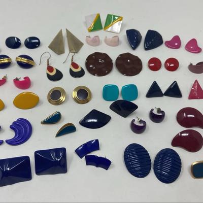 Metal & Acrylic Pierced Earrings 