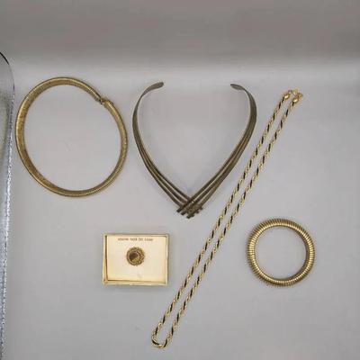 Vintage Gold-tone Choker and Collar Necklaces plus more 