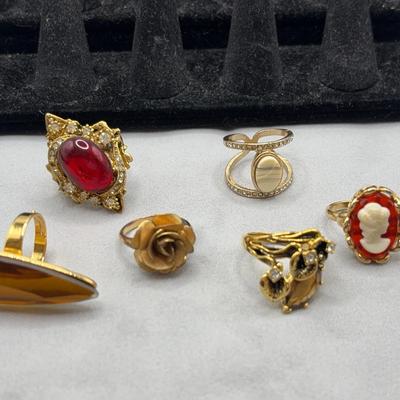 Costume Rings, Cameo, Lg Red Stone and More  