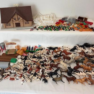 HUGE Lot of Farm Miniatures and Play House 