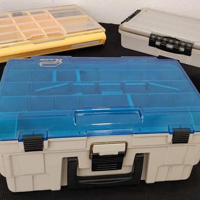 PLANO 2-Level Large Tackle Box & (2) 9"x 14" Tackle Storage