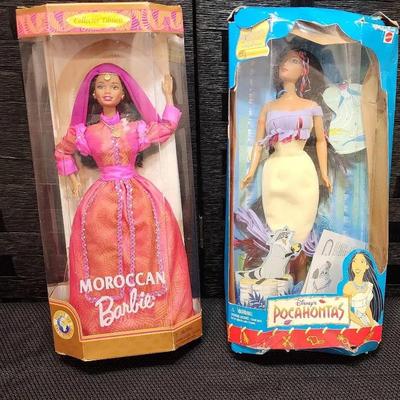 1998 Moroccan Barbie & 1999 Disney's Pocahontas Doll (Original Boxes)