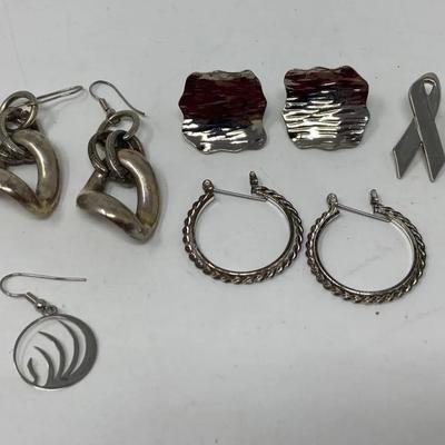 Silver Toned Pierced Earrings