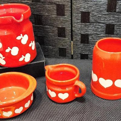 Vintage Waechtersbach Red & White Pitcher, Mug & More