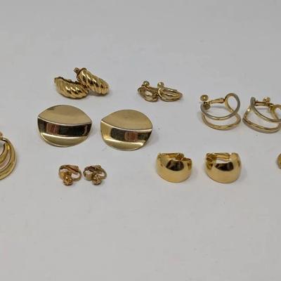 Gold Toned Clip On Earrings 