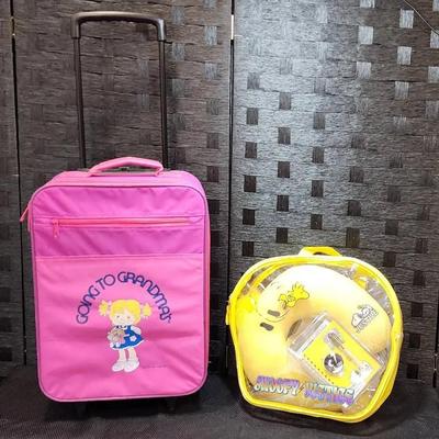 Snoopy Travel Set & Child's Suitcase ("Going To Grandma's")