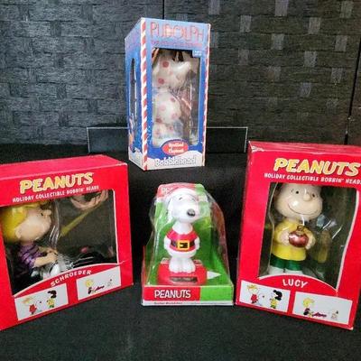 Collectible Bobblers: PEANUTS (3) & Rudolph Series (Spotted Elephant)