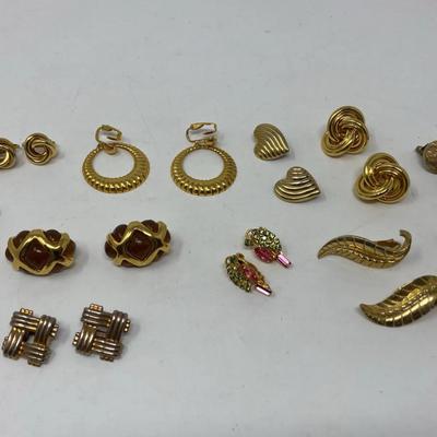 Gold Toned Clip On Earrings