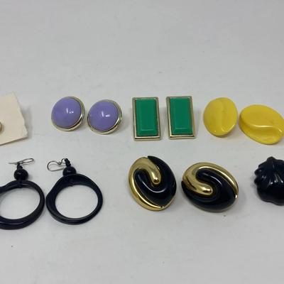 Acrylic and Enamel Pierced Earrings