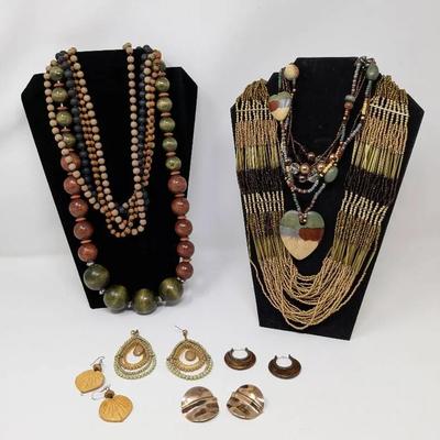 Beaded Costume Jewelry + Earrings