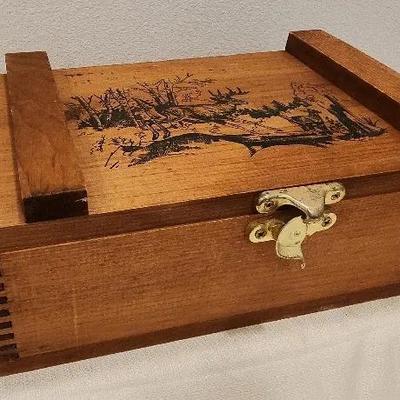 Running Deer Wooden Storage Box with Handles