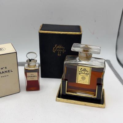 Vintage Chanel and Golden Earrings Perfumes 
