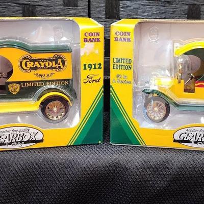 2 CRAYOLA Limited Edition Coin Banks (Die-Cast Metal)