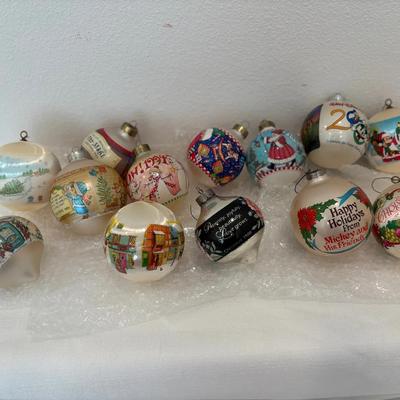 Vintage Hallmark Satin, Glass and Plastic Ball Ornaments 