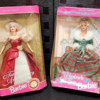 1994 Winter's Eve Barbie & 1997 Target 35th Anniversary Barbie (Original Boxes)