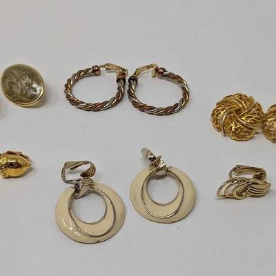 Gold Toned Clip On Earrings 