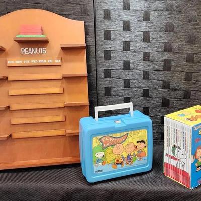 PEANUTS 12-Book Set, Lunchbox, & Wooden Perpetual Calendar