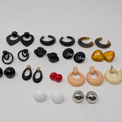 Pierced Acrylic And Metal Earrings