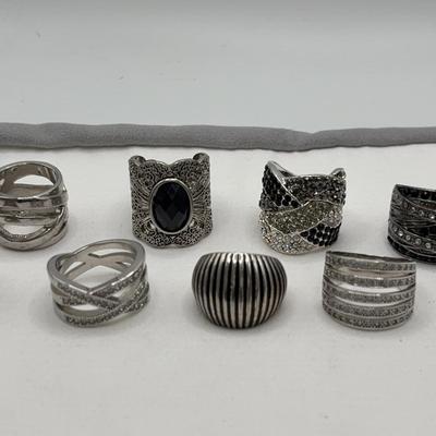 Silver Toned Costume Rings 
