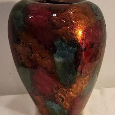 Large 14" Multi-Colored Vase with Glossy Finish (Pier 1)
