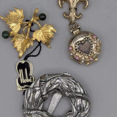 John Hardy Scarf Clip, Hobe Brooch and Coro Locker