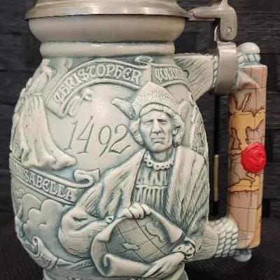 Handcrafted 9.5" Christopher Columbus New World Stein (Avon)