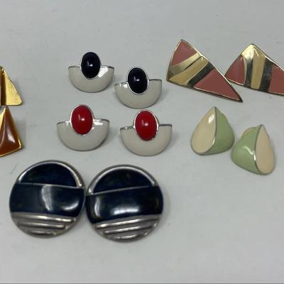 Enameled Metal Earrings