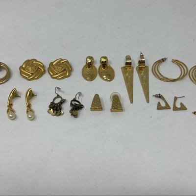 Gold Toned Pierced Earrings