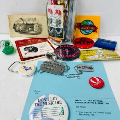 US Canceled Stamps and Rare Music Industry Pins