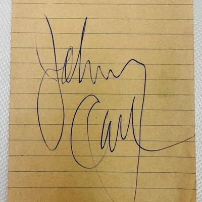 Autograph “Johnny Cash” Note Paper