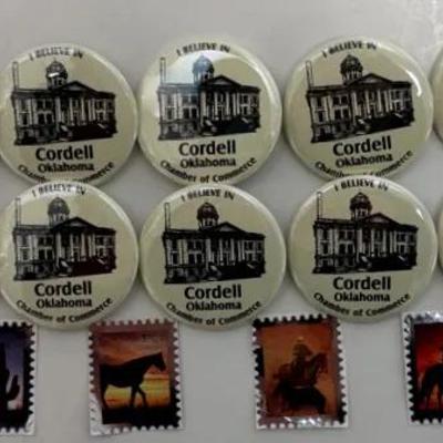 Cordell Lapel Pins and Stamps