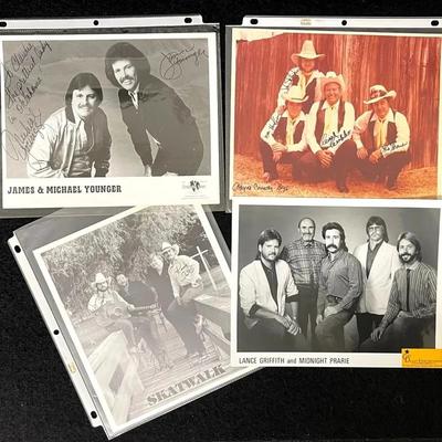 Vintage Autographed Country Band Publicity Photos