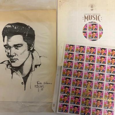Elvis Commemorative Stamps and Drawing