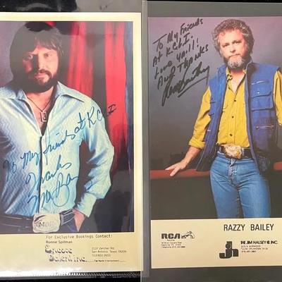 Moe Bandy and Razzy Bailey Autograph Photos 