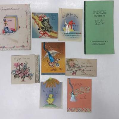 Vintage Baby Shower Card Collection - Used, Good Condition