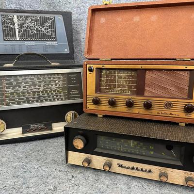 Lot of 3 Radios | Heathkit PT-1 AM/FM Tuner & Hallicrafters S-72L & TW-1000 Shortwave Radios