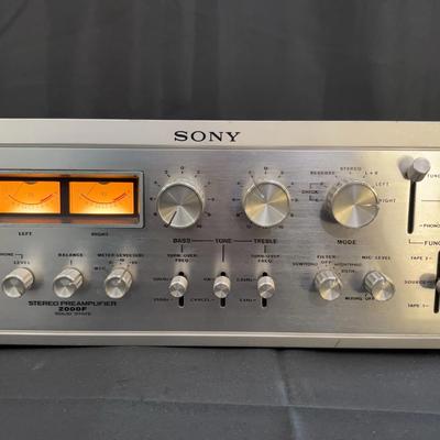 Sony Stereo Preamplifier 2000F | Vintage Solid State Silver Face w/ VU Meters