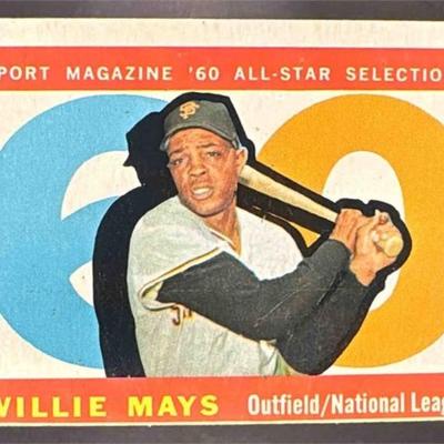 1960 Topps Baseball Willie Mays #564 All-Star San Francisco Giants Beautiful!