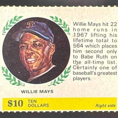 1968 American Oil Winners Circle Willie Mays Giants Very Rare Original!