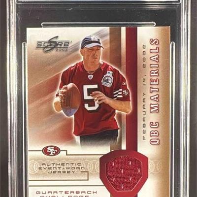 2002 Score Jeff Garcia #22 QBC Materials 49ers