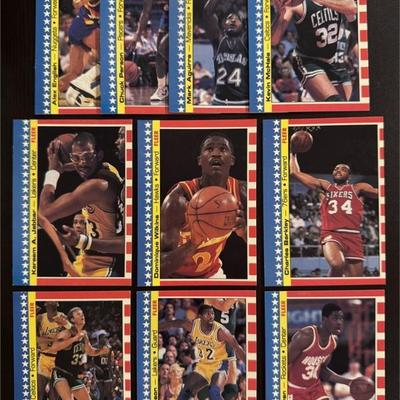 1987 Fleer Basketball Stickers Near Complete Set 10/11 Magic, Bird, Kareem