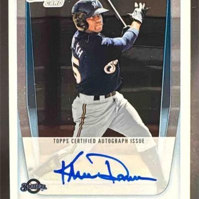 2011 Bowman Chrome Khris Davis #BCP163 Prospect Autographs Auto Brewers